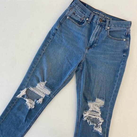 AE Distressed Mom Jeans - Picture 2 of 5
